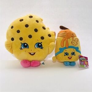 Lot 2-Shopkins Kookie Cookie 10” And Honey Mielleuse 9” Plush Toy New With Tags